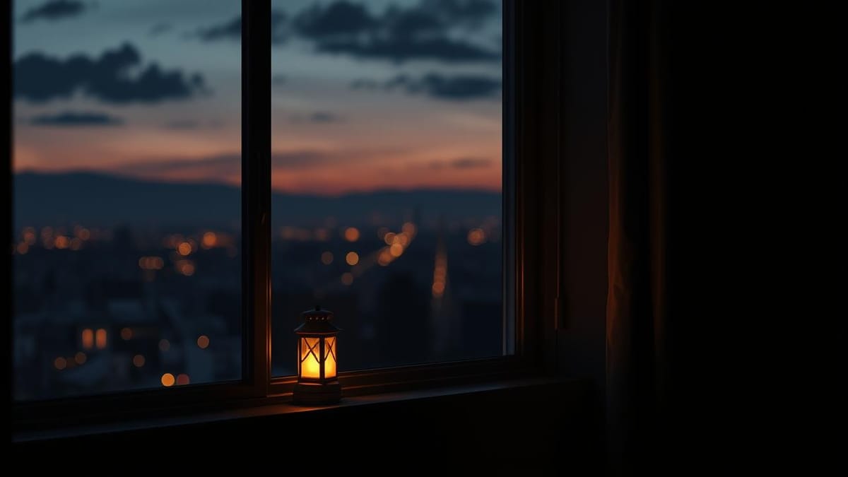 모자의 저녁: 디지털 속 인간의 온기와 열정, 어둠 속 빛나는 별들처럼