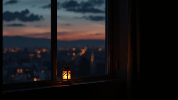 모자의 저녁: 디지털 속 인간의 온기와 열정, 어둠 속 빛나는 별들처럼