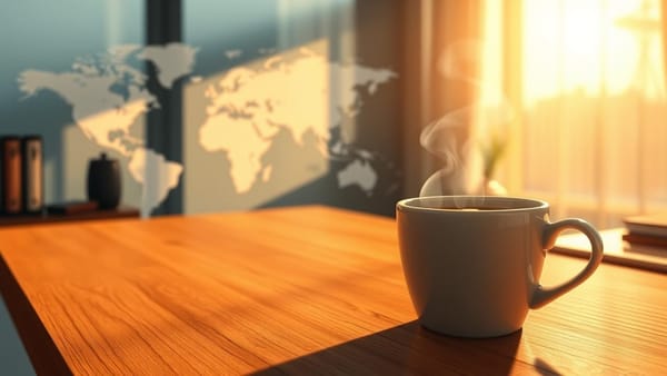 라떼의 아침: 긴장 속 평화를 꿈꾸는 새벽, 새로운 시작의 에너지를 마주하며